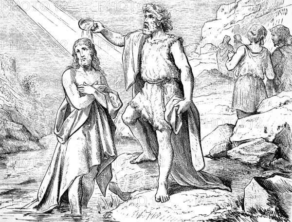 John the Baptist baptizes Jesus, Gospel of Matthew, chapter 3, purification baptism, Jordan, ray of