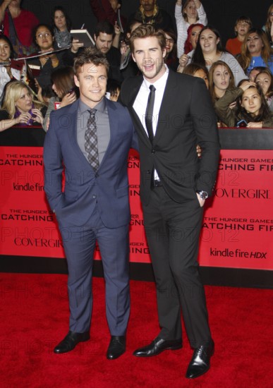 Luke Hemsworth and Liam Hemsworth at the Los Angeles premiere of 'The Hunger Games: Catching Fire'