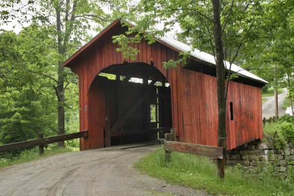 Slaughter House covered bridge in Northfield, VT. in Washington county, Central Vermont. 55 foot