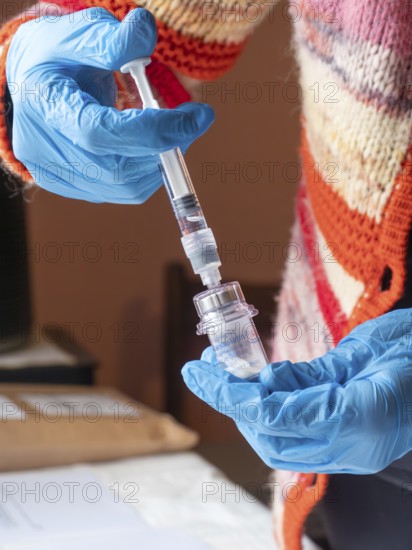 Istambul, Turkey October 21st 2025 Nurse preparing Novartis Sandostatin anti growth hormone