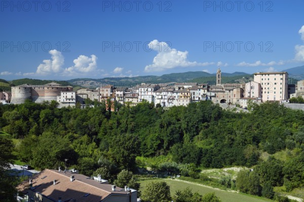 Rocca of Sassocorvaro, city view, Sassocorvaro, Sassocorvaro Auditore, Pesaro and Urbino, Marche,