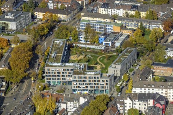 Aerial view, AWO Kita Rubensstraße Cranachhöfe with playground, Holsterhauser Platz, above Städt.