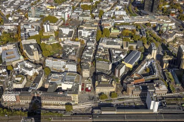 Aerial view, city center view, Garner Hotel Essen - Handelshof Essen, renovation Willy-Brandt-Platz