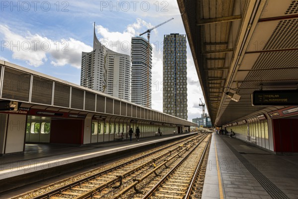 Kaisermühlen underground station, Uno-City, Vienna, Austria