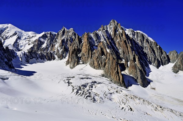 View of the mountains from the Télécabine Panorama Railway, Mont Blanc, Mont Maudit, Le Mont Blanc