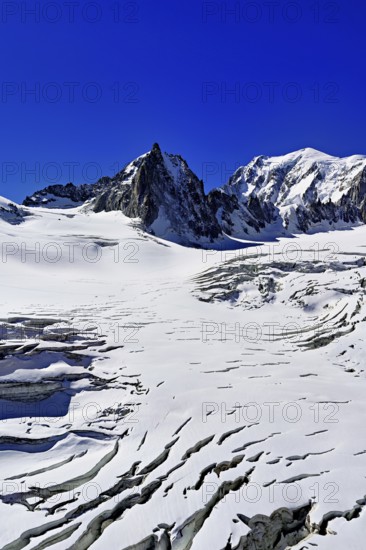View of the mountains from the Télécabine Panorama Railway, La Tour Ronde, Mont Blanc, in the