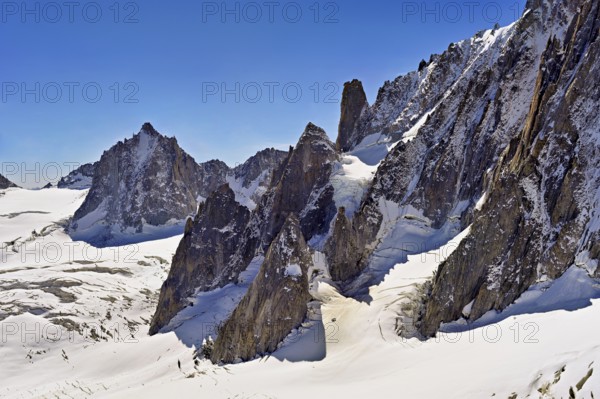 View of the Mont Blanc du Tacul mountain from the Télécabine Panorama Railway, Chamonix-Mont-Blanc,