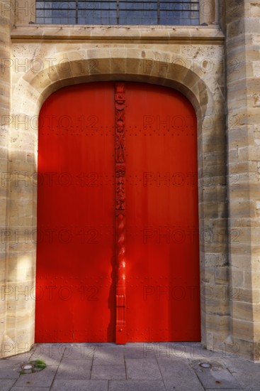 Historic St. Salvator Cathedral, Sint-Salvatorskathedraal, in the old town of Bruges, entrance,