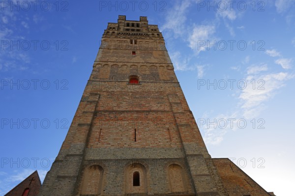 Historic St. Salvator Cathedral, Sint-Salvatorskathedraal, in the old town of Bruges, powerful