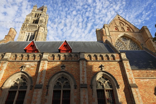 Historic St. Salvator Cathedral, Sint-Salvatorskathedraal, in the old town of Bruges, UNESCO World