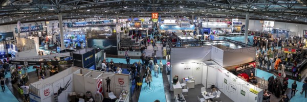 Panoramic overview of exhibition hall 12 from Messe boot, Düsseldorf, North Rhine-Westphalia,