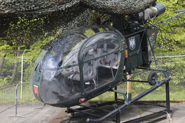 Disused small light helicopter helicopter Alhouette II from the Federal Border Guard in the Point