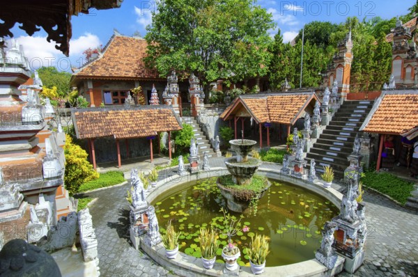 Old fountain in Brahma Vihara Arama Buddha Banjar Buddhist monastery, Banjar, Bali, Indonesia