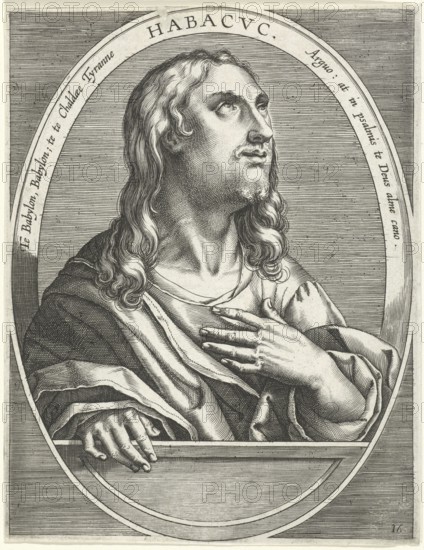 Habakkuk, a prophet in Tanakh. The script attributed to him belongs to the Book of Twelve Prophets.