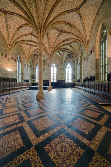 Refectory, interior view, interior, Bebenhausen Abbey, former Cistercian Abbey, monastery complex,