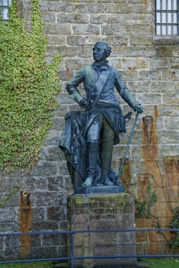 Bronze statue of Frederick II the Great. King of Prussia, Hohenzollern Castle, ancestral home of