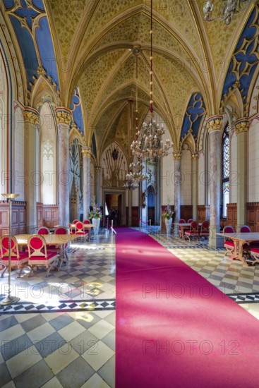 Count's Hall and Imperial Hall, Hohenzollern Castle, ancestral home of the House of Hohenzollern,