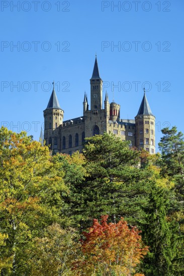Hohenzollern Castle, ancestral home of the House of Hohenzollern, noble family, German emperors,