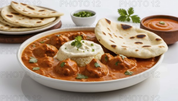 This image showcases a vibrant and appetizing Indian butter chicken dish, perfect for culinary and