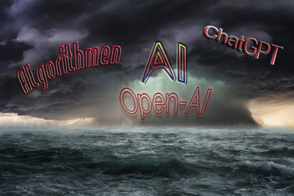 Symbolic photo, threat from algorithms, ChatGBT, AI, OpenAI, chatbot, artificial intelligence, IT