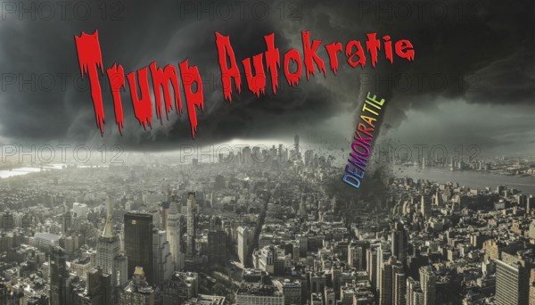 Symbolic image, USA, democracy in storm, freedom, individuality, social groups, humanity, press
