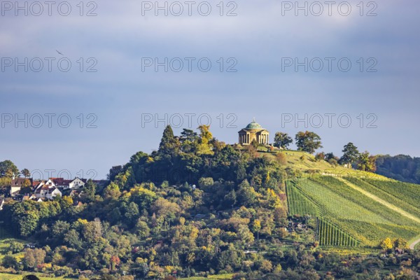 Grave chapel on the Württenberg in Stuttgart-Rotenberg with vineyards. The mausoleum, designed by