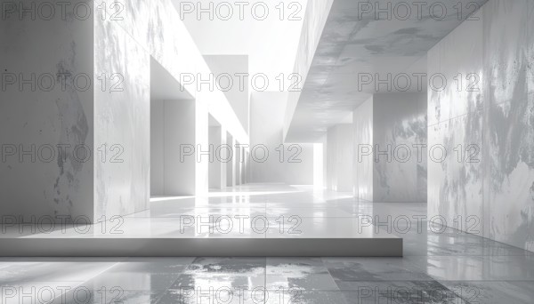 3d illustration of abstract modern architecture background, Minimal geometry architectural design,