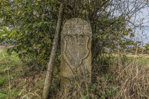 Border stone from 1737 on the cantonal border between Aargau and Lucerne, formerly the canton of