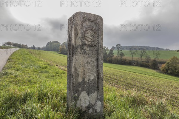 Border stone from 1775 on the cantonal border between Aargau and Lucerne, formerly the canton of