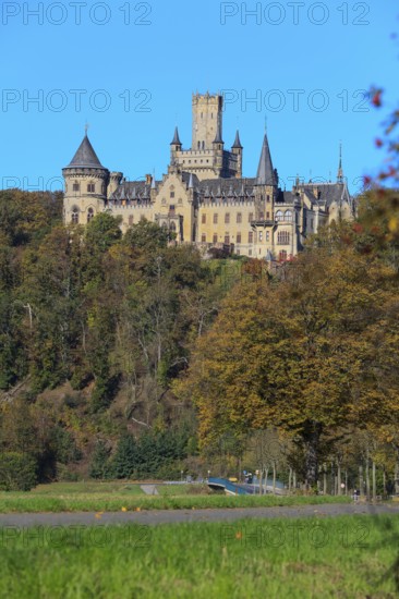 Marienburg Castle, former summer residence of the kings of Hanover, built in neo-Gothic style by