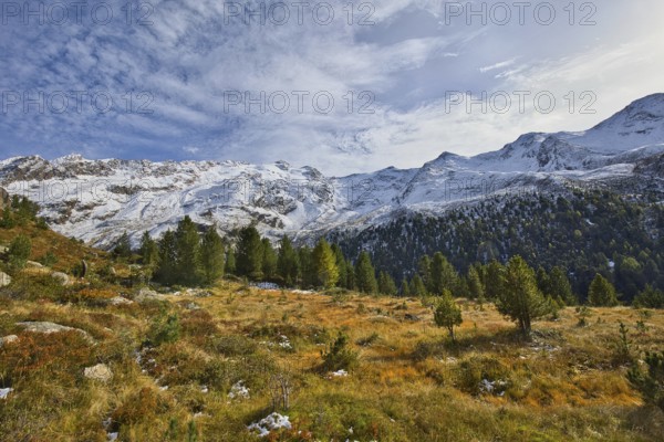 Landscape in the mountains of Langtaufers in Vinschgau, Italy