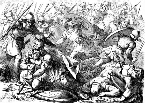 Saul took the sword and fell in it, First Book of Samuel, chapter 31, battle, warrior, voluntary