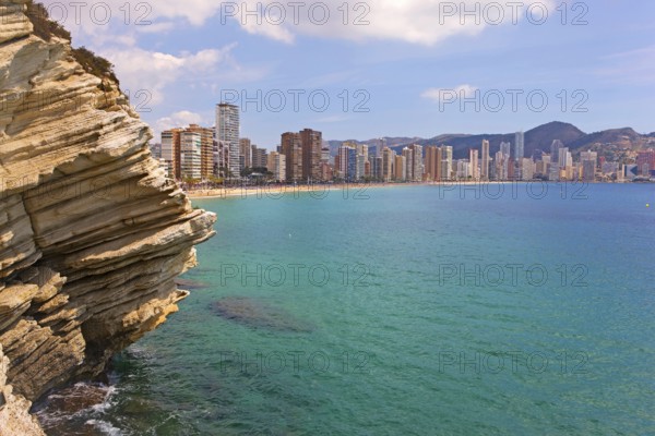 View from Balcon del Mediterraneo, Klein-Manhattan skyline, Benidorm, Valencia (region), Costa