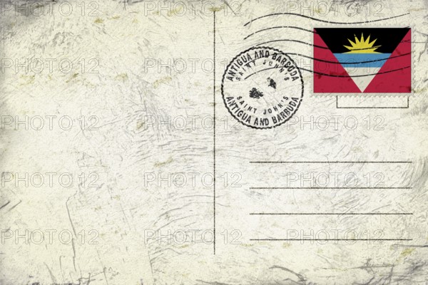 Antigua and Barbuda Saint Johns Old Style Mail Envelope with Flag and Postmark