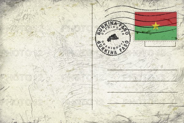 Burkina Faso Ouahigouya Old Style Mail Envelope with Flag and Postmark