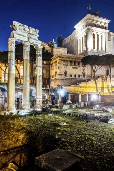 Forum of Caesar (Foro di Cesare), built between 1st century BC and 2nd century AD, with the colums