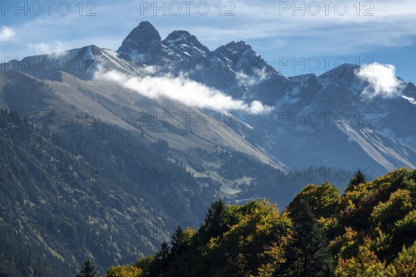 Trettachspitze, Mädelegabel and Hochfrottspitze, near Oberstdorf, Oberallgäu, Allgäu, Bavaria,