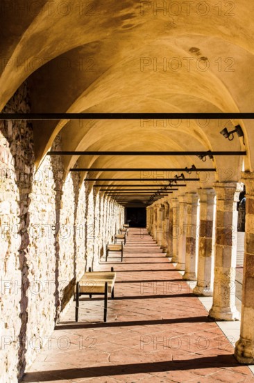 Passage with arches at Basilica of San Francesco d'Assisi. Assisi, Province of Perugia, Italy. 22