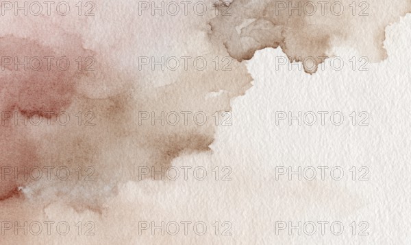 Abstract watercolor with soft shades of pink and brown creating a calm, flowing atmosphere. AI
