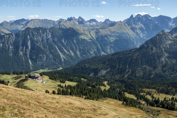Schlappoldkopf and Söllerkopf are reflected in Schlappoldsee, Fellhorn, Oberstdorf, Oberallgäu,