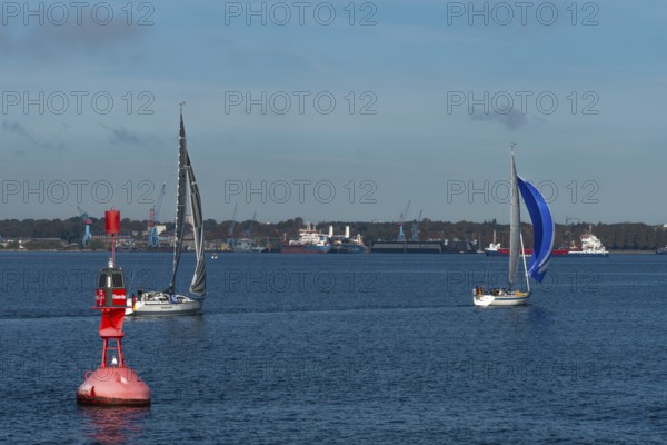 State capital Kiel, industry and shipyards in the Friedrichsort district, LINDENAU Werft GmbH,