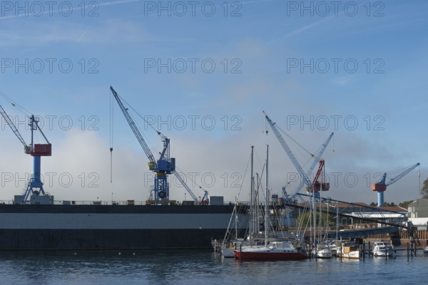State capital Kiel, industry and shipyards in the Friedrichsort district, LINDENAU Werft GmbH,