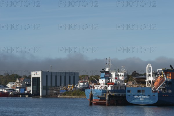 State capital Kiel, industry and shipyards in the Friedrichsort district, shipyard Gebr. Friedrich