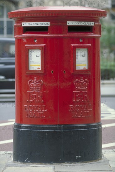 Typical red brie box, London, England, Great Britain