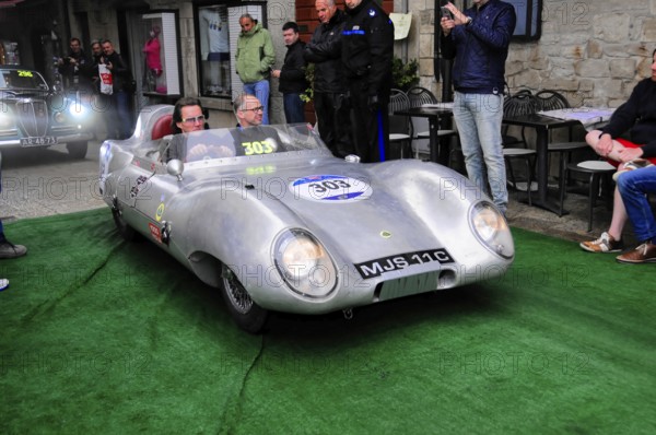 Mille Miglia 2016, time control, checkpoint, SAN MARINO, start no. 303 LOTUS ELEVEN built in 1954