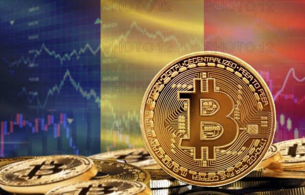 Investors in cryptocurrency and Blockchain Technology in Belgium, Concept. Bitcoin with Belgium