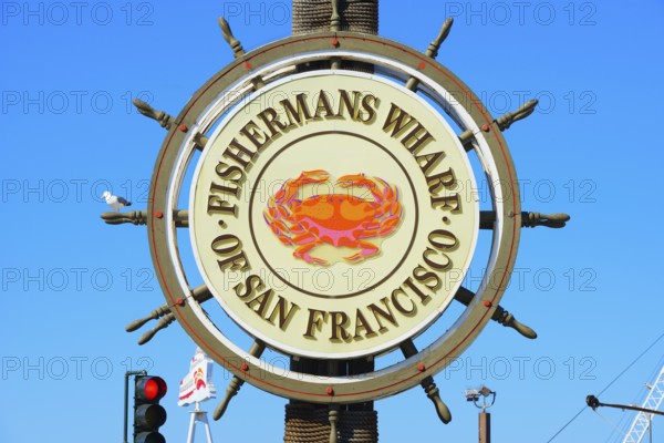 Fishermans Wharf sign post, San Francisco, California, USA