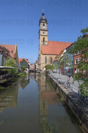 Promenade an der Vils, hinten, hinten St.Martin, Amberg, Upper Palatinate, Bavaria, Germany