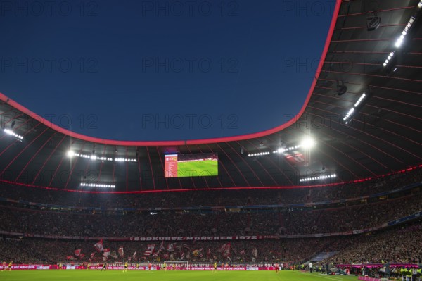 Total, overview, blue hour, German Classico, FC Bayern Munich FCB versus Borussia Dortmund BVB,