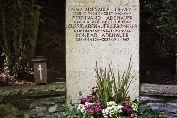 Grave of Konrad Adenauer and the Adenauer family at the Rhöndorfer Waldfriedhof, Bad Honnef, North